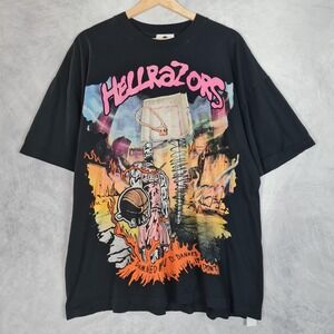 Warren Lotas Hellrazors Shirt Mens XL Black Graphic Basketball Streetwear